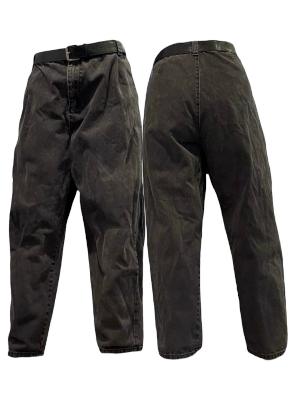 Black Relaxed Fit Jeans With Belt